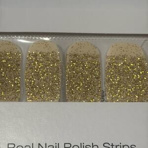 NWT Color Street "Golden Girly" Gold Glitter Nail Strips